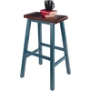 image:imageWinsome Satori Saddle Seat Counter Stool 24 in Walnut Classic Backless Bar Chairs for Kitchen amp Dining Room Seating Timeless Essential Furniture for Home Dorm ApartmentsWalnut  Rustic Teal