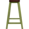 image:imageWinsome Satori Saddle Seat Counter Stool 24 in Walnut Classic Backless Bar Chairs for Kitchen amp Dining Room Seating Timeless Essential Furniture for Home Dorm ApartmentsWalnut  Rustic Green