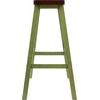 image:imageWinsome Satori Saddle Seat Counter Stool 24 in Walnut Classic Backless Bar Chairs for Kitchen amp Dining Room Seating Timeless Essential Furniture for Home Dorm ApartmentsWalnut  Rustic Green