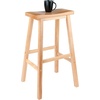 image:imageWinsome Satori Saddle Seat Counter Stool 24 in Walnut Classic Backless Bar Chairs for Kitchen amp Dining Room Seating Timeless Essential Furniture for Home Dorm ApartmentsNatural