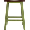image:imageWinsome Satori Saddle Seat Counter Stool 24 in Walnut Classic Backless Bar Chairs for Kitchen amp Dining Room Seating Timeless Essential Furniture for Home Dorm ApartmentsWalnut  Rustic Green