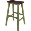 image:imageWinsome Satori Saddle Seat Counter Stool 24 in Walnut Classic Backless Bar Chairs for Kitchen amp Dining Room Seating Timeless Essential Furniture for Home Dorm ApartmentsWalnut  Rustic Green