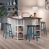 image:imageWinsome Satori Saddle Seat Counter Stool 24 in Walnut Classic Backless Bar Chairs for Kitchen amp Dining Room Seating Timeless Essential Furniture for Home Dorm ApartmentsWalnut  Rustic Teal