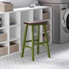 image:imageWinsome Satori Saddle Seat Counter Stool 24 in Walnut Classic Backless Bar Chairs for Kitchen amp Dining Room Seating Timeless Essential Furniture for Home Dorm ApartmentsWalnut  Rustic Green