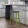 image:imageWinsome Satori Saddle Seat Counter Stool 24 in Walnut Classic Backless Bar Chairs for Kitchen amp Dining Room Seating Timeless Essential Furniture for Home Dorm ApartmentsWalnut  Rustic Green