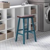image:imageWinsome Satori Saddle Seat Counter Stool 24 in Walnut Classic Backless Bar Chairs for Kitchen amp Dining Room Seating Timeless Essential Furniture for Home Dorm ApartmentsWalnut  Rustic Teal