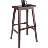 image:imageWinsome Satori Saddle Seat Counter Stool 24 in Walnut Classic Backless Bar Chairs for Kitchen amp Dining Room Seating Timeless Essential Furniture for Home Dorm ApartmentsWalnut