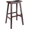 image:imageWinsome Satori Saddle Seat Counter Stool 24 in Walnut Classic Backless Bar Chairs for Kitchen amp Dining Room Seating Timeless Essential Furniture for Home Dorm ApartmentsWalnut