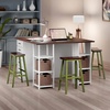 image:imageWinsome Satori Saddle Seat Counter Stool 24 in Walnut Classic Backless Bar Chairs for Kitchen amp Dining Room Seating Timeless Essential Furniture for Home Dorm ApartmentsWalnut  Rustic Green