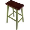 image:imageWinsome Satori Saddle Seat Counter Stool 24 in Walnut Classic Backless Bar Chairs for Kitchen amp Dining Room Seating Timeless Essential Furniture for Home Dorm ApartmentsWalnut  Rustic Green