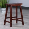 image:imageWinsome Satori Saddle Seat Counter Stool 24 in Walnut Classic Backless Bar Chairs for Kitchen amp Dining Room Seating Timeless Essential Furniture for Home Dorm ApartmentsWalnut