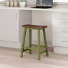 image:imageWinsome Satori Saddle Seat Counter Stool 24 in Walnut Classic Backless Bar Chairs for Kitchen amp Dining Room Seating Timeless Essential Furniture for Home Dorm ApartmentsWalnut  Rustic Green
