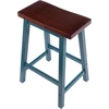 image:imageWinsome Satori Saddle Seat Counter Stool 24 in Walnut Classic Backless Bar Chairs for Kitchen amp Dining Room Seating Timeless Essential Furniture for Home Dorm ApartmentsWalnut  Rustic Teal