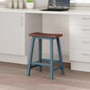 image:imageWinsome Satori Saddle Seat Counter Stool 24 in Walnut Classic Backless Bar Chairs for Kitchen amp Dining Room Seating Timeless Essential Furniture for Home Dorm ApartmentsWalnut  Rustic Teal