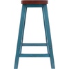image:imageWinsome Satori Saddle Seat Counter Stool 24 in Walnut Classic Backless Bar Chairs for Kitchen amp Dining Room Seating Timeless Essential Furniture for Home Dorm ApartmentsWalnut  Rustic Teal