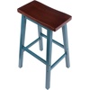 image:imageWinsome Satori Saddle Seat Counter Stool 24 in Walnut Classic Backless Bar Chairs for Kitchen amp Dining Room Seating Timeless Essential Furniture for Home Dorm ApartmentsWalnut  Rustic Teal