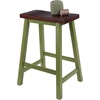 image:imageWinsome Satori Saddle Seat Counter Stool 24 in Walnut Classic Backless Bar Chairs for Kitchen amp Dining Room Seating Timeless Essential Furniture for Home Dorm ApartmentsWalnut  Rustic Green