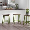 image:imageWinsome Satori Saddle Seat Counter Stool 24 in Walnut Classic Backless Bar Chairs for Kitchen amp Dining Room Seating Timeless Essential Furniture for Home Dorm ApartmentsWalnut  Rustic Green