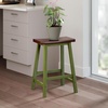 image:imageWinsome Satori Saddle Seat Counter Stool 24 in Walnut Classic Backless Bar Chairs for Kitchen amp Dining Room Seating Timeless Essential Furniture for Home Dorm ApartmentsWalnut  Rustic Green
