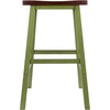 image:imageWinsome Satori Saddle Seat Counter Stool 24 in Walnut Classic Backless Bar Chairs for Kitchen amp Dining Room Seating Timeless Essential Furniture for Home Dorm ApartmentsWalnut  Rustic Green