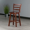 image:imageWinsome Scalera Ladder Back Swivel Counter Stool 24 in Walnut Finish Solid Wood