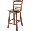image:imageWinsome Scalera Ladder Back Swivel Counter Stool 24 in Walnut Finish Solid Wood
