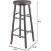 image:imageWinsome Shelby 2Piece Swivel Counter Stools 25 in Walnut Solid WoodOyster Gray