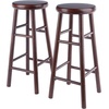 image:imageWinsome Shelby 2Piece Swivel Counter Stools 25 in Walnut Solid WoodWalnut