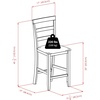image:imageWinsome Simone 2Pc Ladder Back Bar Stools Set 30 Seat Height Walnut Finish with Black Faux Leather24 Counter Height