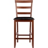 image:imageWinsome Simone 2Pc Ladder Back Bar Stools Set 30 Seat Height Walnut Finish with Black Faux Leather24 Counter Height