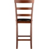 image:imageWinsome Simone 2Pc Ladder Back Bar Stools Set 30 Seat Height Walnut Finish with Black Faux Leather24 Counter Height