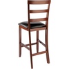 image:imageWinsome Simone 2Pc Ladder Back Bar Stools Set 30 Seat Height Walnut Finish with Black Faux Leather24 Counter Height