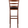 image:imageWinsome Simone 2Pc Ladder Back Bar Stools Set 30 Seat Height Walnut Finish with Black Faux Leather30 Bar Height