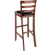 image:imageWinsome Simone 2Pc Ladder Back Bar Stools Set 30 Seat Height Walnut Finish with Black Faux Leather30 Bar Height