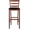 image:imageWinsome Simone 2Pc Ladder Back Bar Stools Set 30 Seat Height Walnut Finish with Black Faux Leather30 Bar Height