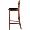 image:imageWinsome Simone 2Pc Ladder Back Bar Stools Set 30 Seat Height Walnut Finish with Black Faux Leather30 Bar Height