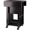 image:imageWinsome Sophia Set of 4 Foldable Snack Tables with Storage Rack in Teak Easy to Store Portable Fold Up Table Set for Kitchen Living Room TV Dining Crafts Puzzles Work From HomeCoffee