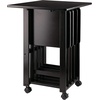 image:imageWinsome Sophia Set of 4 Foldable Snack Tables with Storage Rack in Teak Easy to Store Portable Fold Up Table Set for Kitchen Living Room TV Dining Crafts Puzzles Work From HomeCoffee
