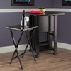 image:imageWinsome Sophia Set of 4 Foldable Snack Tables with Storage Rack in Teak Easy to Store Portable Fold Up Table Set for Kitchen Living Room TV Dining Crafts Puzzles Work From HomeCoffee