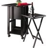 image:imageWinsome Sophia Set of 4 Foldable Snack Tables with Storage Rack in Teak Easy to Store Portable Fold Up Table Set for Kitchen Living Room TV Dining Crafts Puzzles Work From HomeCoffee