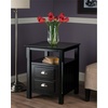 image:imageWinsome Timber Nightstand with Door for Bedroom Living Room Black