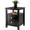 image:imageWinsome Timber Nightstand with Door for Bedroom Living Room Black