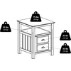 image:imageWinsome Timber Nightstand with Door for Bedroom Living Room Black