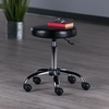 image:imageWinsome Wood Clark Round Cushion Swivel Stool with Adjustable HeightBlack  Chrome