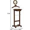 image:imageWinsome Wood Valet Stand With Mirror Drawer Tie Hook Casters Antique Walnut 94155