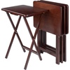 image:imageWinsome Alex Set of 4 Foldable Snack Tables Easy to Store Small Portable Fold Up Table Set for Kitchen Living Room TV Dining Crafts Puzzles Work From Home