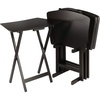 image:imageWinsome Anila Snack Table Set with Storage Rack Fan Shaped for Living Room 26 Coffee Set of 4 Tables