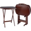 image:imageWinsome Corbett Set of 2 Oversized Foldable Snack Tables Easy to Store Portable Fold Up Table Set for Kitchen Living Room TV Dining Crafts Puzzles Work From HomeAntique Walnut
