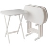 image:imageWinsome Corbett Set of 2 Oversized Foldable Snack Tables Easy to Store Portable Fold Up Table Set for Kitchen Living Room TV Dining Crafts Puzzles Work From HomeWhite