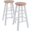 image:imageWinsome Element 2Piece Counter Stool Set 29 in Walnut Classic Backless Bar Chairs for Kitchen amp Dining Room Seating Timeless Essential Furniture for Home Dorm ApartmentsNatural  White